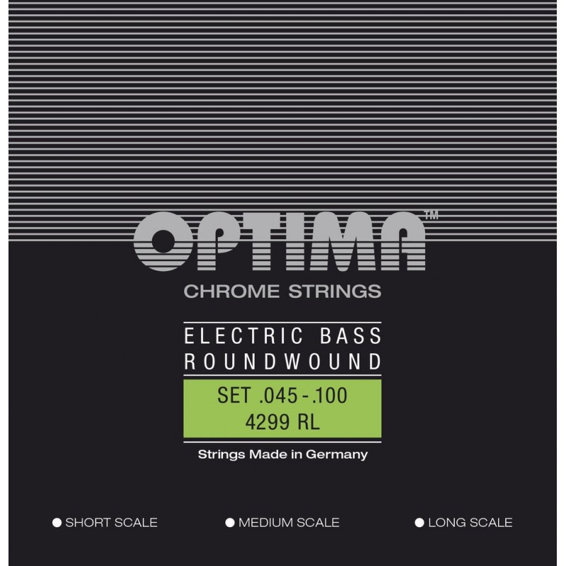 Optima 7166730 Struny do basu Chrome Strings. Round Wound Short Scale